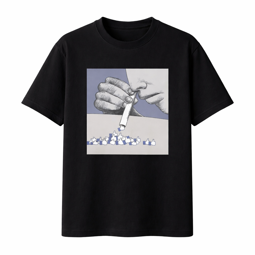 "Social Addiction" Graphic Short Sleeve T-Shirt