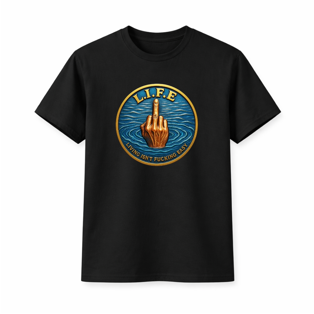 "L.I.F.E" Statement Graphic T-Shirt – Black