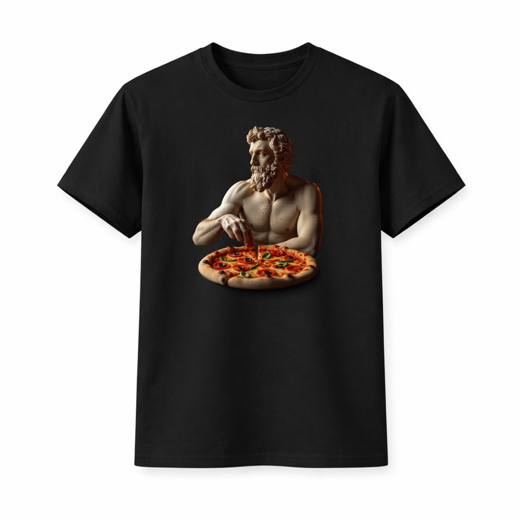 "Statue & Pizza" Graphic T-Shirt