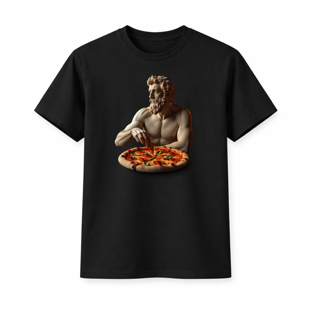 "Statue & Pizza" Graphic T-Shirt