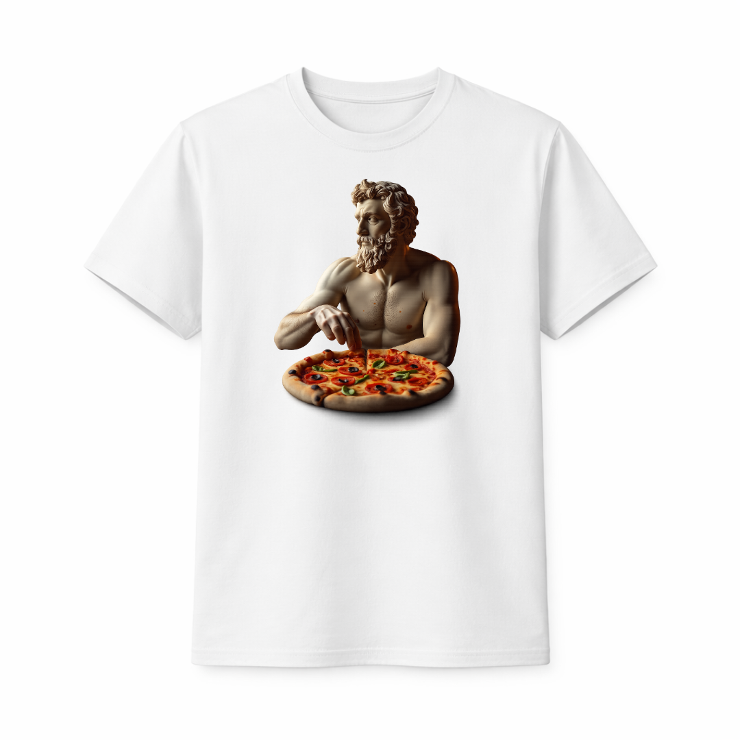 "Statue & Pizza" Graphic T-Shirt