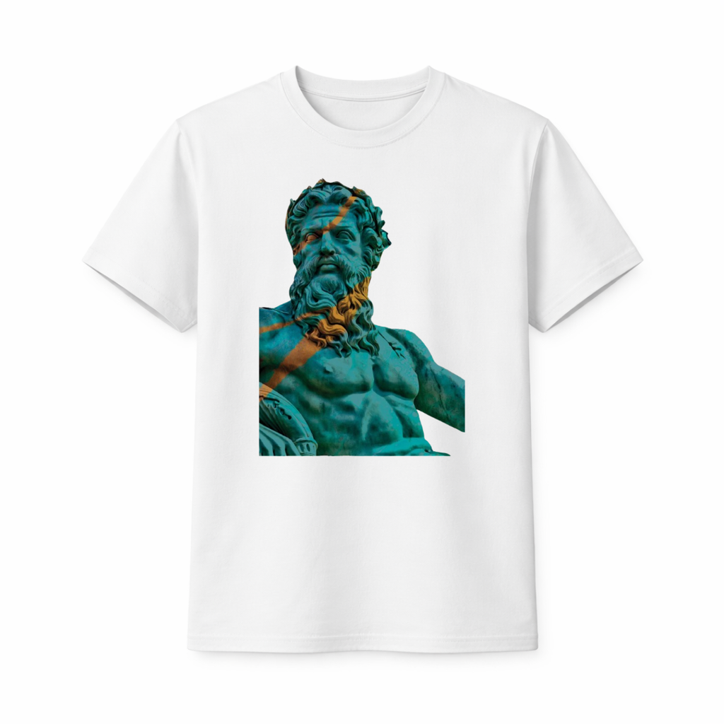 "Neon Poseidon" Sculpture Graphic T-Shirt